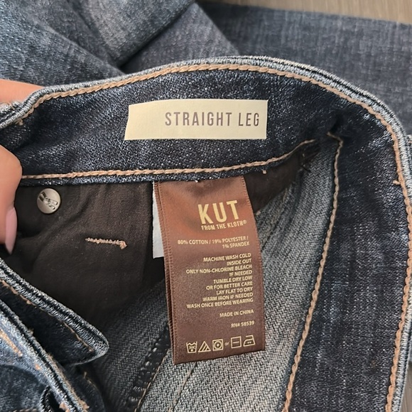 KUT from the Kloth Dark Wash Straight Leg Jeans - Picture 4 of 6